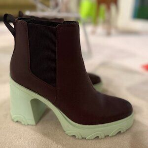Sorel Brex Heel Chelsea Boots Cinder, Sea Sprite